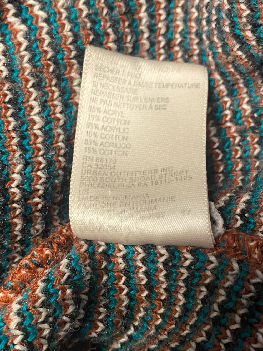 Urban Outfitters “ecoté” Brown + Geometric Patterned Soft Hooded Sweater